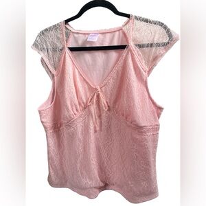 Pink Lace Sleeveless Top